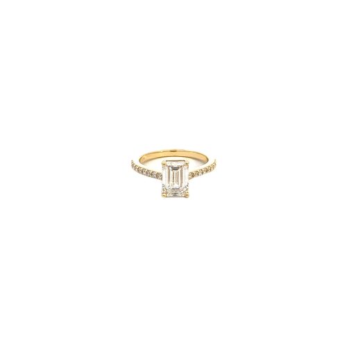 9ct Yellow Gold 2.00ct Lab Grown Emerald cut Diamond Ring - Image 4