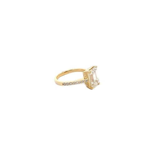 9ct Yellow Gold 4.00ct Emerald Cut Lab Grown Diamond Ring - Image 3
