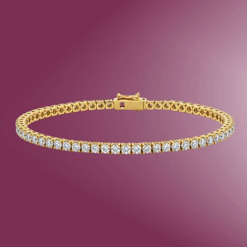 9ct Yellow Gold 2.00ct Lab Grown Diamond Tennis Bracelet