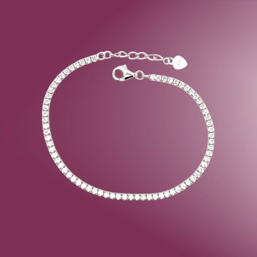 Silver White Cubic Zirconia Bracelet
