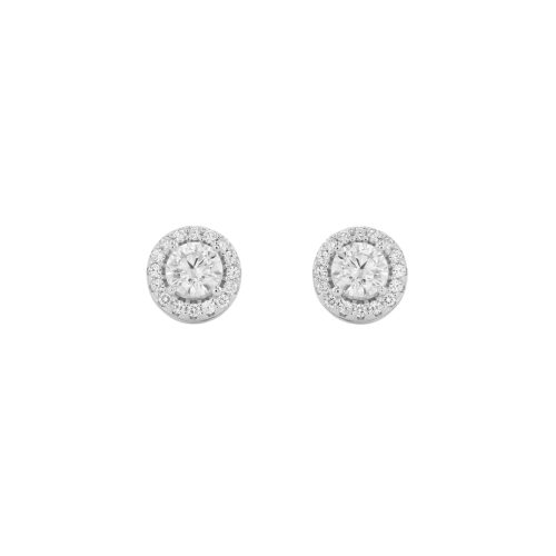 Silver 3mm Round Halo Cubic studs - Image 2