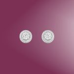 Silver 3mm Round Halo Cubic studs