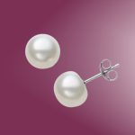 Silver 7mm Round Fresh Water Pearl Stud Earrings