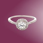 Silver Halo Cubic Zirconia Ring